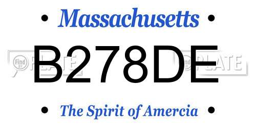 B278DE Massachusetts License Plate