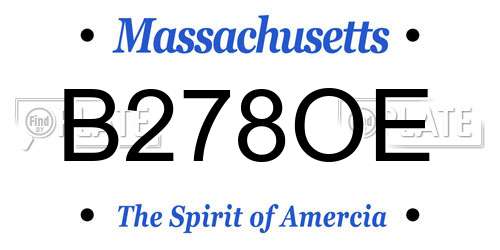 B278OE Massachusetts License Plate