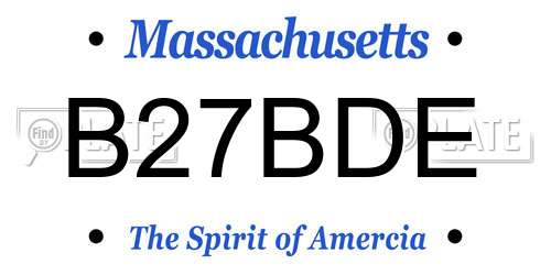 B27BDE Massachusetts License Plate