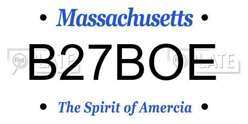B27BOE Massachusetts License Plate
