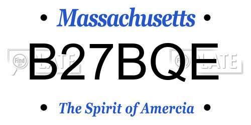 B27BQE Massachusetts License Plate