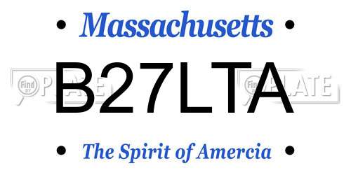 B27LTA Massachusetts License Plate