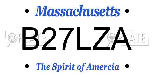 B27LZA Massachusetts License Plate