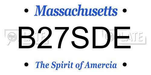 B27SDE Massachusetts License Plate
