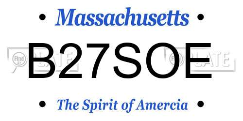 B27SOE Massachusetts License Plate