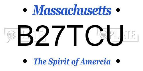 B27TCU Massachusetts License Plate