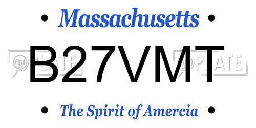 B27VMT Massachusetts License Plate
