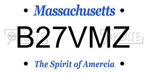 B27VMZ Massachusetts License Plate