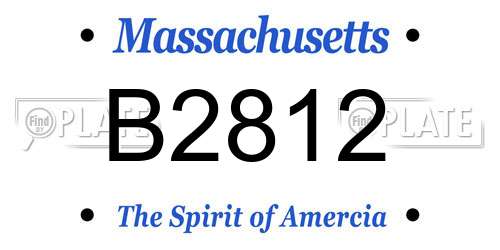 B2812 Massachusetts License Plate
