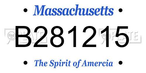 B281215 Massachusetts License Plate