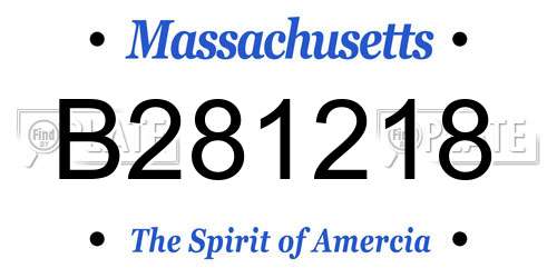 B281218 Massachusetts License Plate