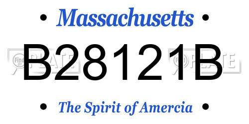 B28121B Massachusetts License Plate