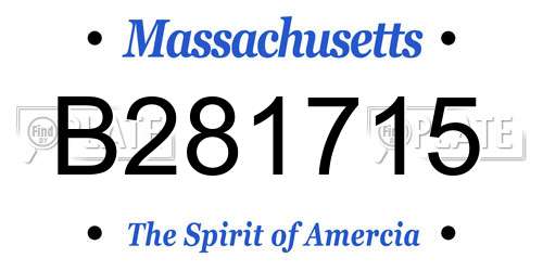 B281715 Massachusetts License Plate
