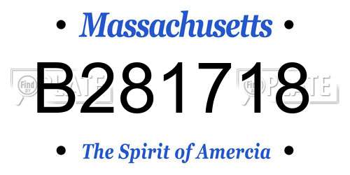 B281718 Massachusetts License Plate