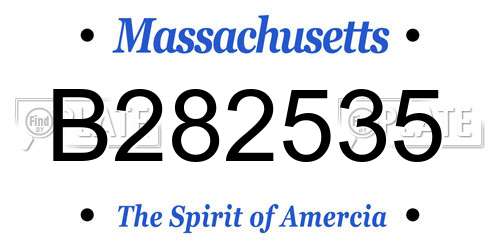 B282535 Massachusetts License Plate