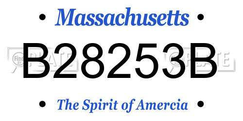 B28253B Massachusetts License Plate