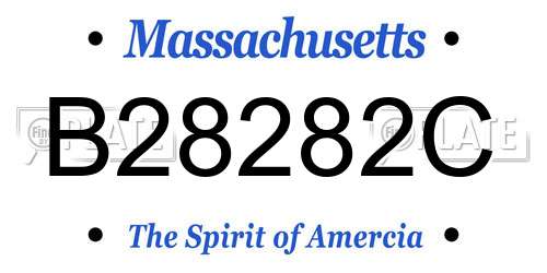 B28282C Massachusetts License Plate