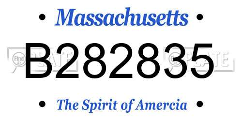 B282835 Massachusetts License Plate