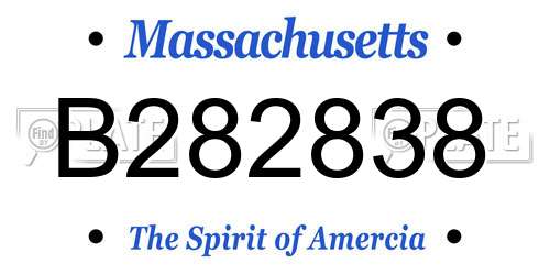 B282838 Massachusetts License Plate