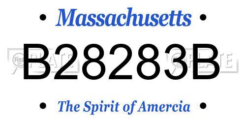 B28283B Massachusetts License Plate