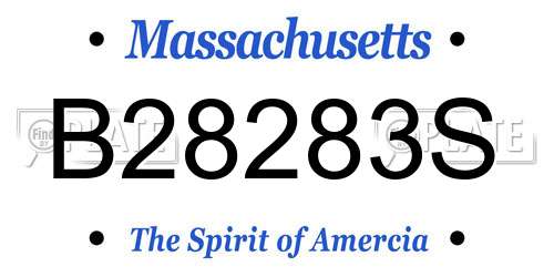 B28283S Massachusetts License Plate