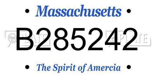 B285242 Massachusetts License Plate