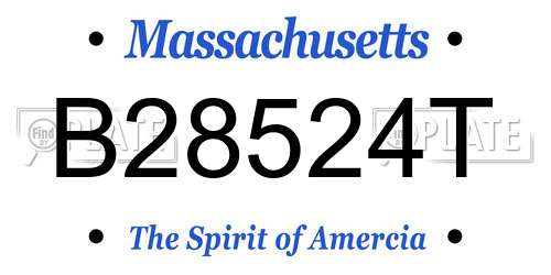 B28524T Massachusetts License Plate