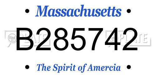 B285742 Massachusetts License Plate