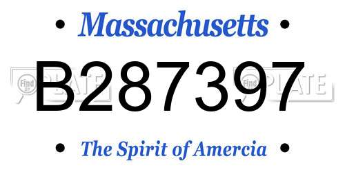 B287397 Massachusetts License Plate