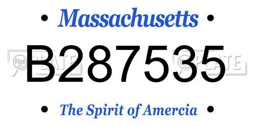 B287535 Massachusetts License Plate