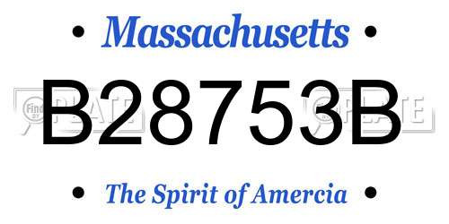 B28753B Massachusetts License Plate