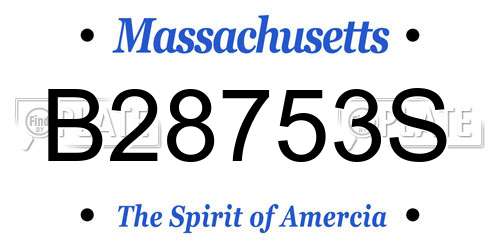 B28753S Massachusetts License Plate