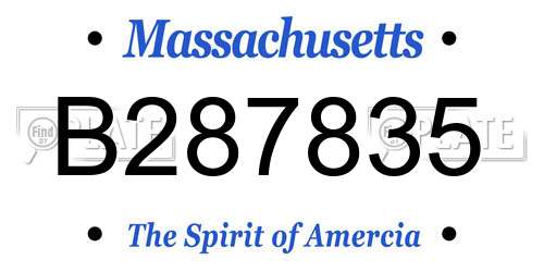 B287835 Massachusetts License Plate