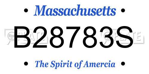 B28783S Massachusetts License Plate