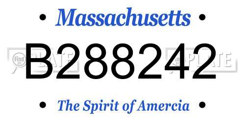 B288242 Massachusetts License Plate