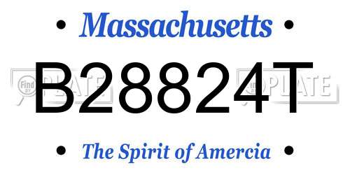B28824T Massachusetts License Plate