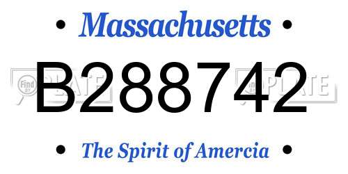 B288742 Massachusetts License Plate