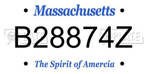 B28874Z Massachusetts License Plate