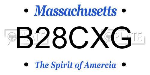 B28CXG Massachusetts License Plate