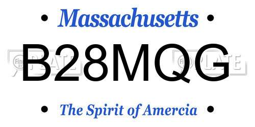 B28MQG Massachusetts License Plate