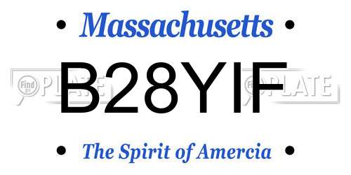 B28YIF Massachusetts License Plate