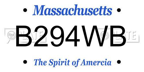 B294WB Massachusetts License Plate