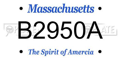 B2950A Massachusetts License Plate