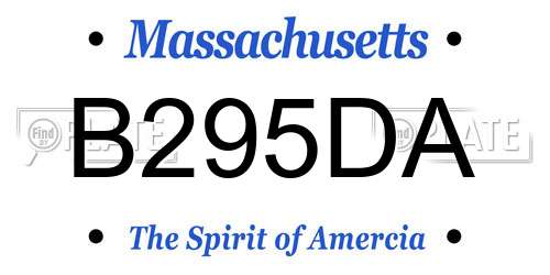 B295DA Massachusetts License Plate
