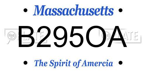 B295OA Massachusetts License Plate