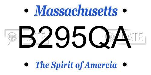 B295QA Massachusetts License Plate