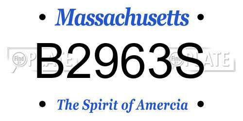 B2963S Massachusetts License Plate