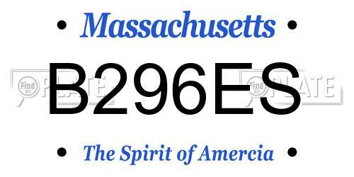 B296ES Massachusetts License Plate