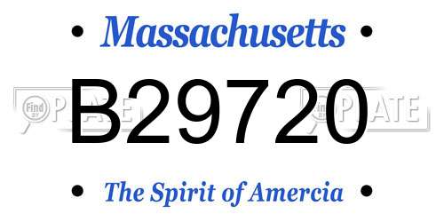 B29720 Massachusetts License Plate