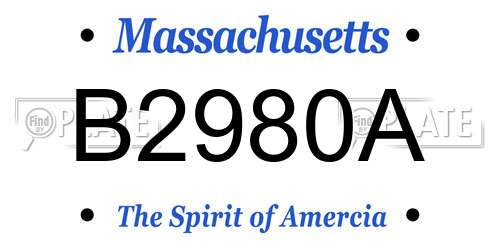 B2980A Massachusetts License Plate